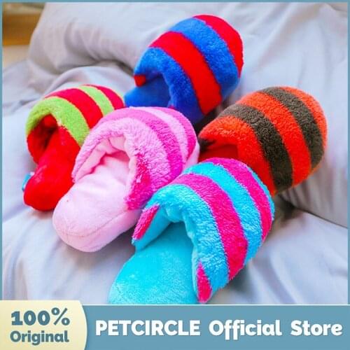 PETCIRCLE Dog Pet supplies Chewing Toy Plush Colorful Slippers Toy Fit Small Dog Puppy Pet Cat Cute Costume Dog Clothing Dog Toy