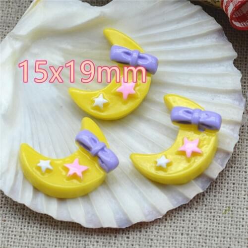 10PCS crescent moon Resin Flat back Cabochon imitation food Art Supply Decoration Charm Craft