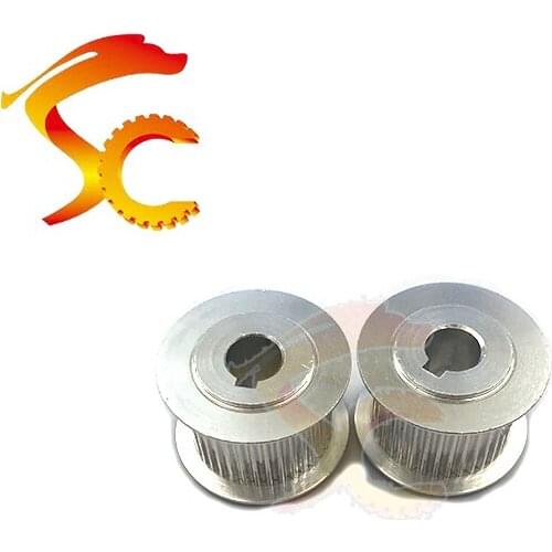 S2M 36 teeth Pitch 2mm for belt width 15mm bore 8mm(Keyway 3mm) Aluminum timing pulley S2M 36teeth