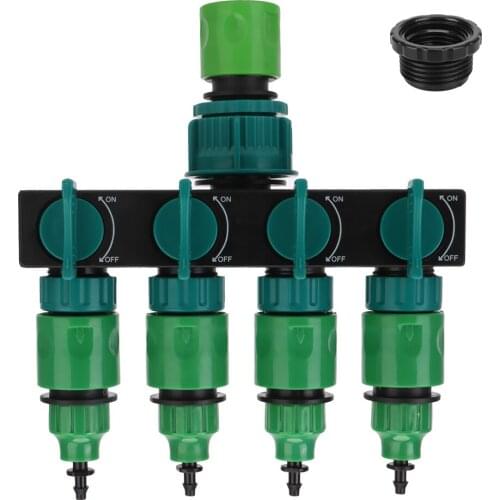 4-way Garden Water Connectors 1/2"-3/4"-1" Water Hose Connectors Hose Splitters Irrigation Adapter For Outdoor Tap Faucet