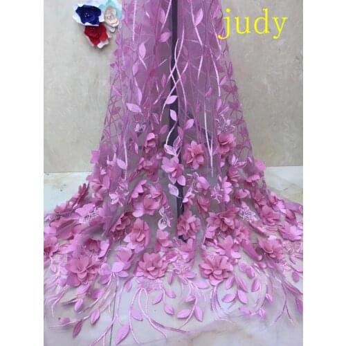 5yards/bag 8 color embroidery fabric beads 3D flowers light luxury wedding dress stage fashion XC0172