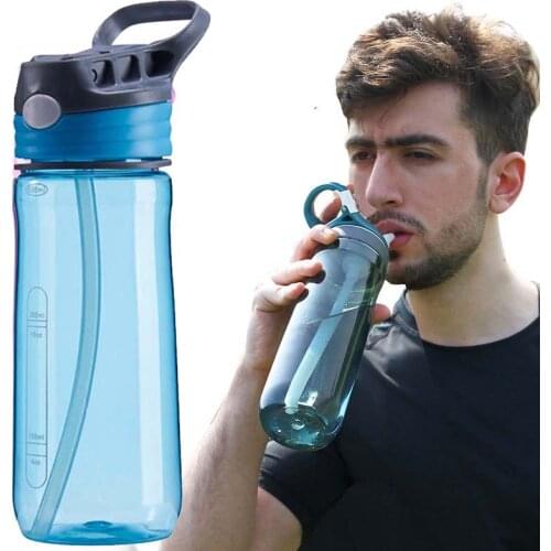550ml Sports Water Bottles With Straw Gym Fitness Kettle Outdoor Camp Picnic Bicycle Cycling Sport Bottles Eco-Friendly