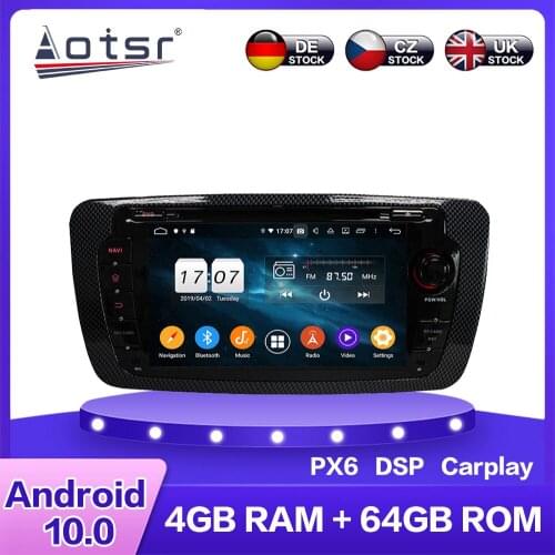 For SEAT IBIZA 2009 - 2013 Android 10 Car Multimedia DVD Player PX6 4G+64GB Auto GPS Navigation Stereo Radio DSP Carplay WIFI BT