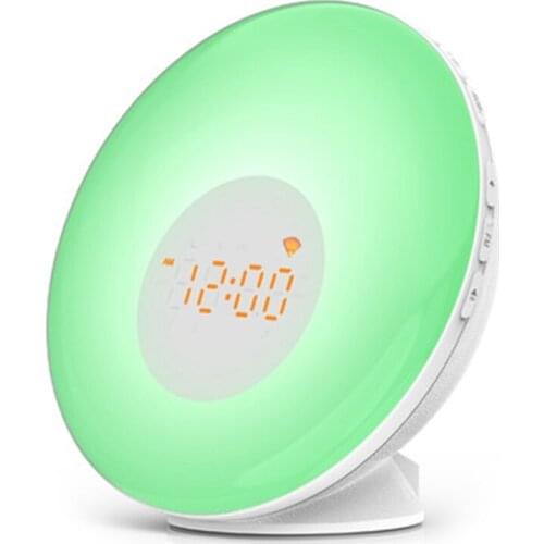 Wake Up Light Alarm Clock Sunrise Simulation Luminous Digital Clock for Alexa Google Home Wifi Smart Clock