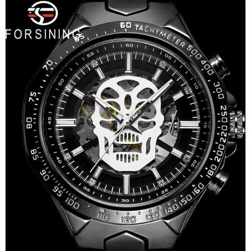 FORSINING Automatic Mechanical Men Wristwatch Military Sport Male Clock Top Brand Luxury Skull Skeleton Dail Man Watch Gift 8174