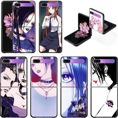 NaNa osaki Phone Case For Samsung Galaxy Z Flip 3 5G Cover Shell Black TPU Caso Capa Hard Fundas