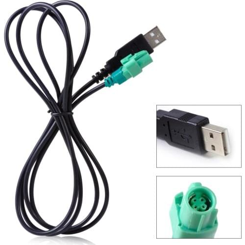 CITALL 1Pc Black USB Male Head 4 Pin Wire Harness Cable AUX Adapter Fit for VW Golf Jetta Passat Bora 2010 2011 2012 2103 2014
