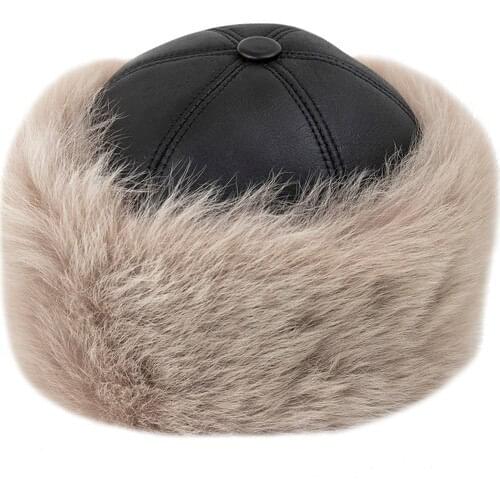 Çolpan Tuscan Intra- Sheepskin Furry Börk, Leather Hat-Beige Color