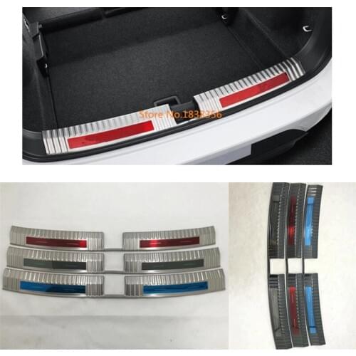 For Volkswagen VW T-ROC TROC 2017 2018 2019 2020 Car Inner Inside Rear Bumper Trim Stainless Steel Scuff Sill Trunk Plate Pedal