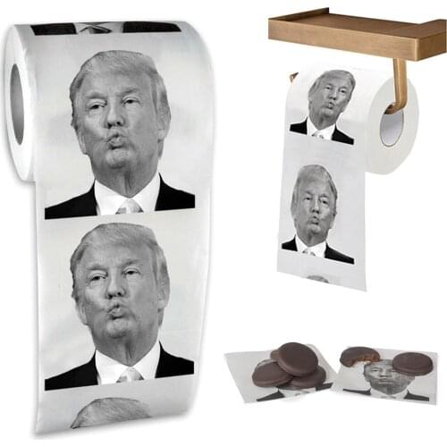 Joke Fun Paper Tissue Gag Gift Prank Joke Creative Bathroom Funny Toilet Paper President Donald Trump Toilet Paper Dropshipping