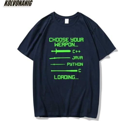 Choose Your Weapon Computer Programmer Geek Printed T Shirts Men Cotton Short Sleeve Coders Game Software Engineers T-shirt Tops