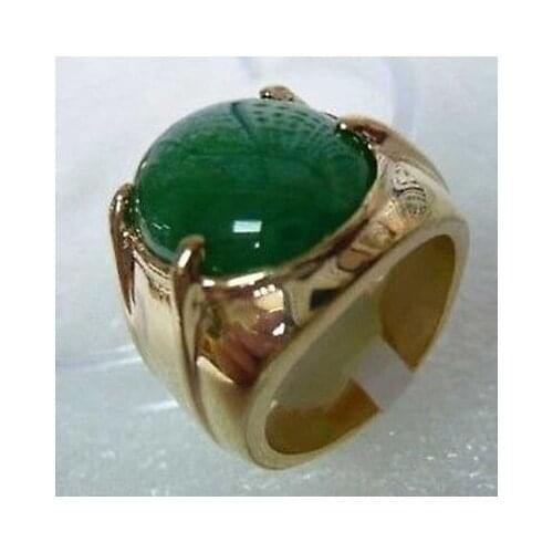 Hot selling good******** Mens jewelry green Natural stone ring size 9,10,11