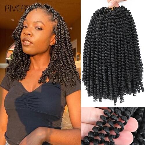 Spring Twist Hair Synthetic Hair Braids Passion Twist Natural Black 8inch Spring Short Bob Afro Kinky Crochet Hair Dreadloc Hair