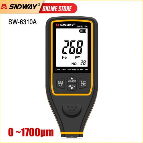 SNDWAY Paint Coating Thickness Guage High-Precise Probe Meter Car Detector Thickness gauges 0~1700um Automotive Paint Thickness