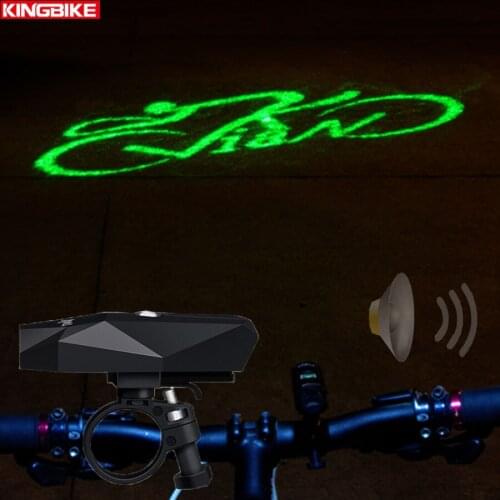 KINGBIKE Bike Light Green Laser Photo USB Rechargeable MTB Bicycle Light Electric Horn Bike Light Safety Warning Light Bike Bell