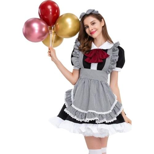 Girls Lolita Cosplay maid costume French dress cute maid costume coffee shop restaurant overalls Role-playing suit