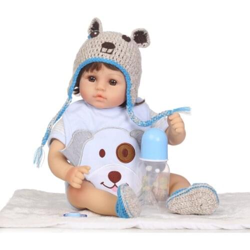47cm Soft Silicone Reborn Baby Doll Toy Lifelike for Girl Soft Cloth Body 17" Newborn Girls Doll Birthday Gifts Kids Toys