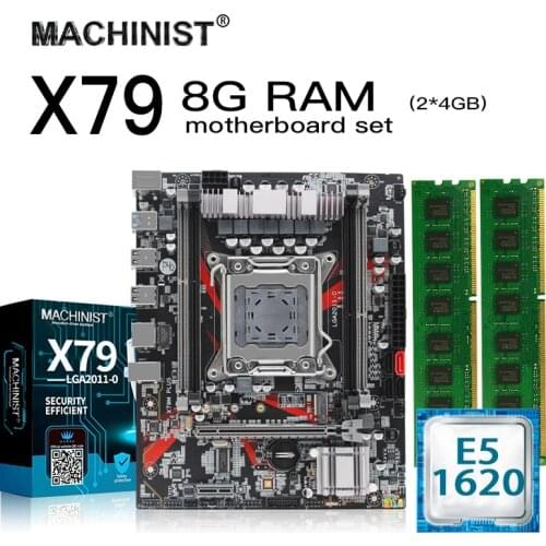 X79 desktop motherboard LGA 2011 set kit with Xeon E5 1620 processor 8GB(2*4GB) ECC DDR3 RAM M-ATX M.2 NVME SSD X79M PLUS