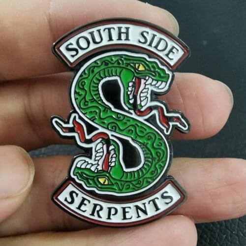 Southside Serpents Riverdale TV Show Brooch Pins Enamel Metal Badges Lapel Pin Brooches Jackets Fashion Jewelry Accessories