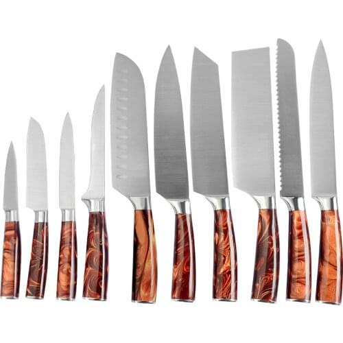 10pcs Kitchen Knives Set Stainless Steel Single Chef Knives Bread Slicing Knife Japanese Santoku Nakiri Kiritsuke Knives Tools