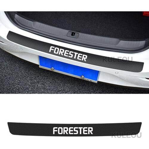 For Subaru Forester Car Trunk Rear Guard Plate Sticker Auto Rear Bumper Decoration Decals 3D Carbon Fiber Film Car Accessories