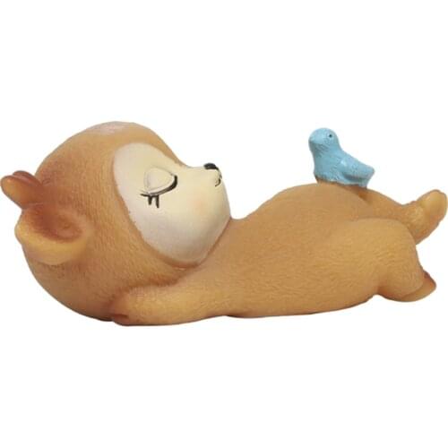 Adorable Silicone Deer Figurines Toys Miniature Decoration for Desktop