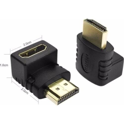 90 Degree Angle for 1080P HDTV for Hdmi Adapter HDMI Male to HDMI Female Cable Adaptor Converter Extender Free Shipping