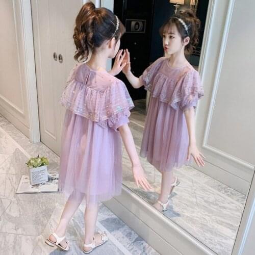 Princess Girl Dress Summer Tutu Wedding Birthday Party Dresses For Girls Elegant Dress 8 Kids 10 12 Years Old Loose Dress