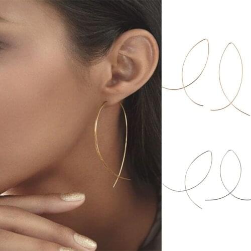 New Design Fish Shaped Earrings Simplicity Handmade Copper Wire Earring for Women gold Color Geometric Ear jewelry Earrings