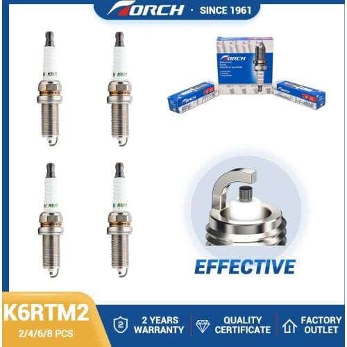 Engine Spark Plug TORCH K6RTM2 Replacement for FAW JILIN JIABAO T50 1.1L 2011 - DA465Q-1A/D BYD F3DM 1.0L 2008 - 2010 BYD371QA