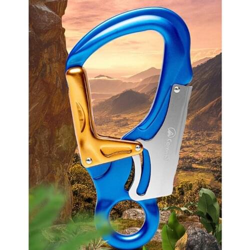 35KN Heavy Duty Aluminum Climbing Carabiner D-Ring Auto Locking Buckle