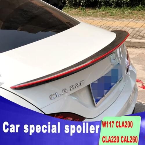 High quality carbon fiber streamline spoilers for benz CLA W117 CLA200 CLA220 CAL260 by 2013 to 2018 + up by Red border fashion