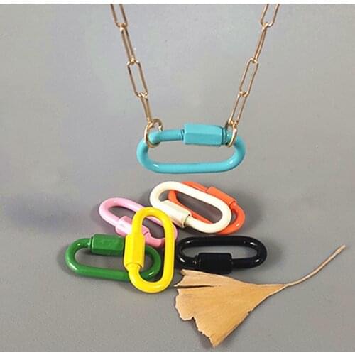 2020 delicate small necklace colorful spiral buckle pendant novelty trend women punk style neck jewelry summer short necklace