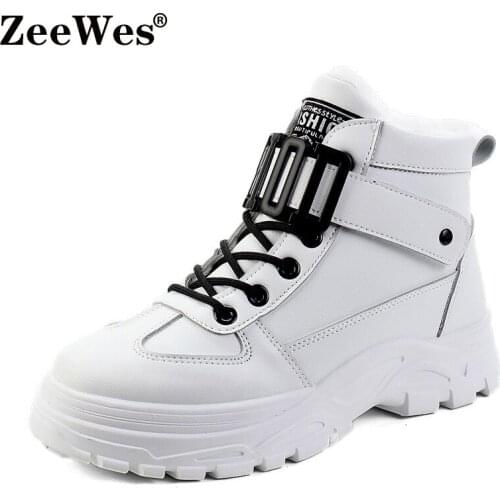 Ins Winter Warm Fur British Thick Bottom Snow Boots Lace-up Martin Boots Woman Platform Ankle Boots Cotton Shoes Women Sneakers