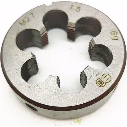 Free shipping of 1PC left hand alloy steel manual die M27*1.0/1.5/2.0/3.0mm for threading iron aluminum copper metal workpieces