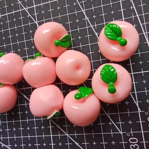 1pcs/lot resin Simulated pink apple 19mm simulation of food Cabochon Scrapbook DIY phone decoration B304-3