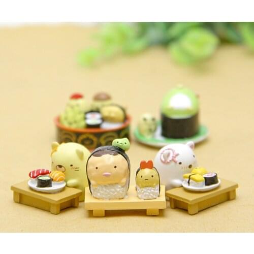 1PCS Japanese Delicious Food Sushi Sumikko Gurashi Figures Toys PVC Cartoon Cute Animals Dolls Toys for Kids Christmas Gifts