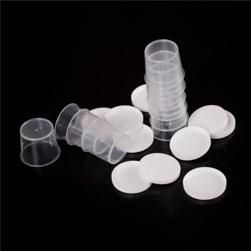 10Pcs/set 20ml Plastic Graduated Laboratory Lab Test Measuring Container Cups with Cap Plastic Liquid Measuring Cups
