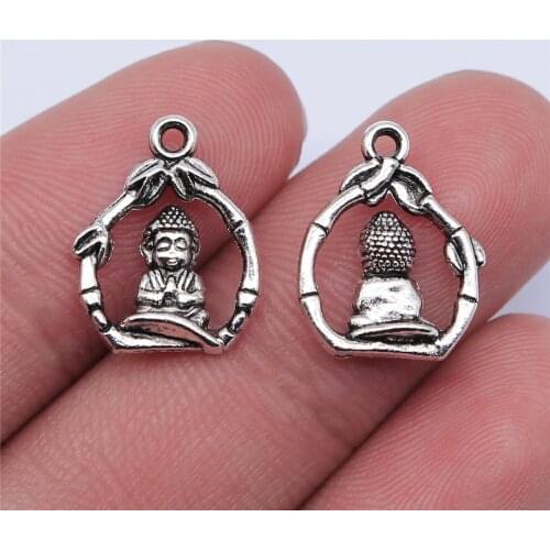 10PCS/lot 16*12mm Buddha Metal Charms Pendants Antique Silver Color Making DIY Handmade Tibetan Jewelry DIY