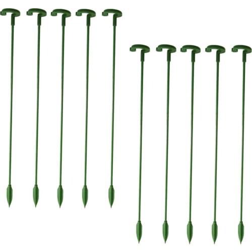 10pcs Garden Plant Support Stakes Fiberglass Tube Cage Ring Single Stem Shrub Holder For Potted Plants Flower