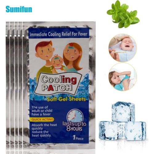 2/6/15Bags Cooling Patch Baby Fever Down Medical Plaster Lower Temperature Ice Gel Polymer Hydrogel Migraine Headache Pad C1593