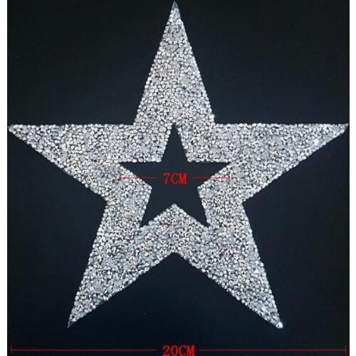 2opcs Large Middle Hollow Five-pointed Star Hot Drilling Iron On Patches For Clothes Badges Sticker Jeans Parches Para La Ropa