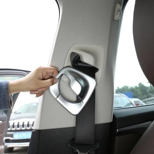 2pcs ABS Chrome Style Front Seat Belt Frame Safety Belt Cover Trim for BMW 5 Series f10 520 525 2014-2018 Car Accessories