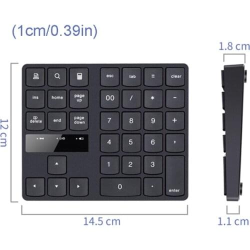 2021 New 2.4G USB Wireless Numeric Keypad 35 Keys Charging Digital Keyboard Mini Numpad