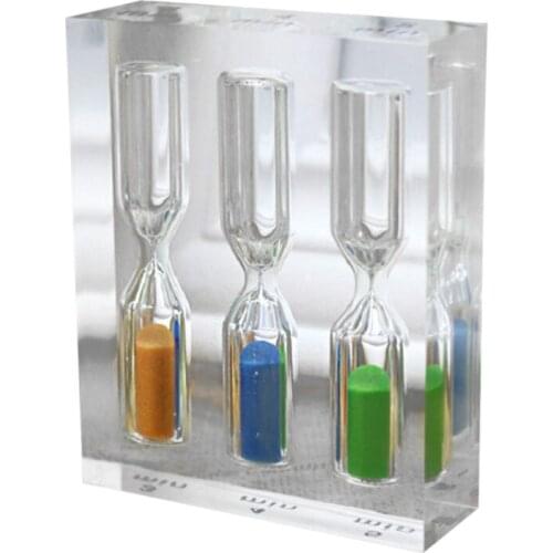 3 in 1 Transparent Acrylic Sand Timer 3 4 5 Minutes Colorful Hourglass Sand Clock Timers for Home Office Kitchen