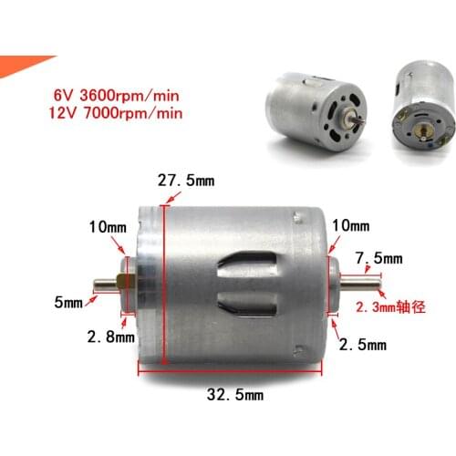 360 double output shaft motor 2.3mm shaft diy toys model electric model assembly accessories 6V-12V