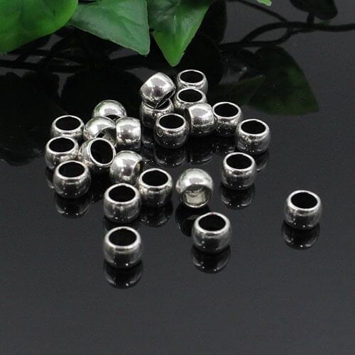 50pcs/lot Zinc Alloy Antique silver Beads DIY Jewelry Making Accessories Hole size:Approx 4.5mm (K05108)