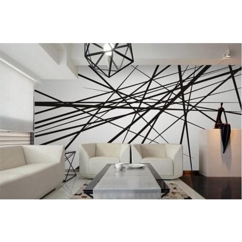 Abstract Photo Mural Wallcoverings 3D Custom Any Size Wallpapers Murals Wall Paper Roll Wall Art Decor Black White Line