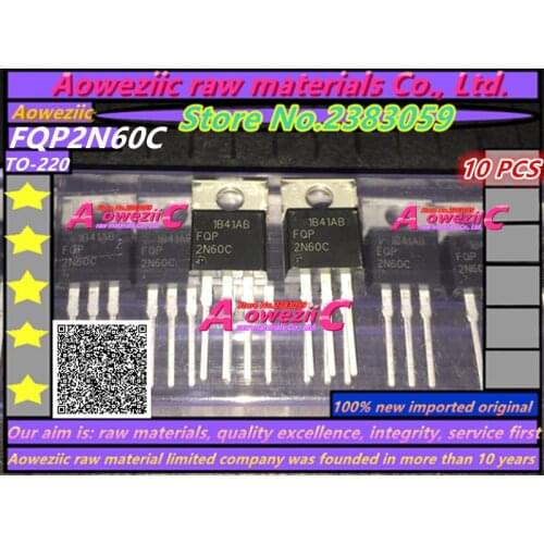 Aoweziic 100% new imported original FQP2N60C FQP2N60 TO-220 Field effect 600V 2A