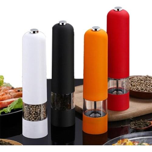 Automatic Electric Salt Pepper Spice Adjustable Ceramic Burr Mill Home Kitchen Tools Grinding Gadgets Spices Kitchen Utensils